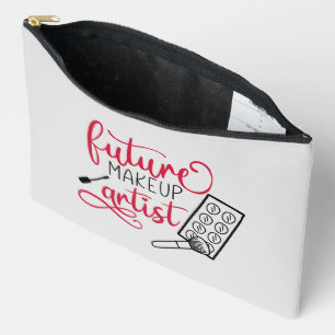 Cute future makeup artist word art accessory pouch