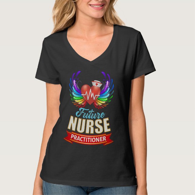 Cute Future Nurse Practitioner Graduation Hear Win T-Shirt (Front)
