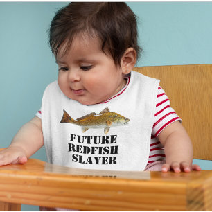 Cute Future Redfish Slayer Fishing Baby  Bib