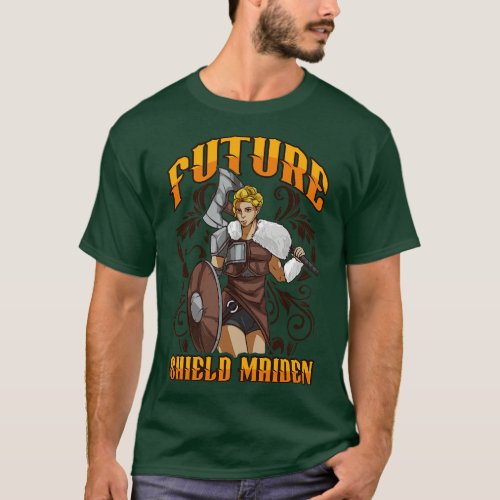 Cute Future Shield Maiden Nordic Viking Warrior T_Shirt
