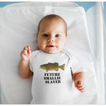 Cute Future Smallmouth Bass Slayer Fishing Baby Bodysuit by TheShirtBox at Zazzle