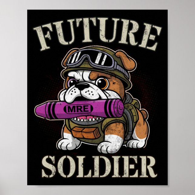 Cute future soldier warrior in progress boot camp poster (Front)