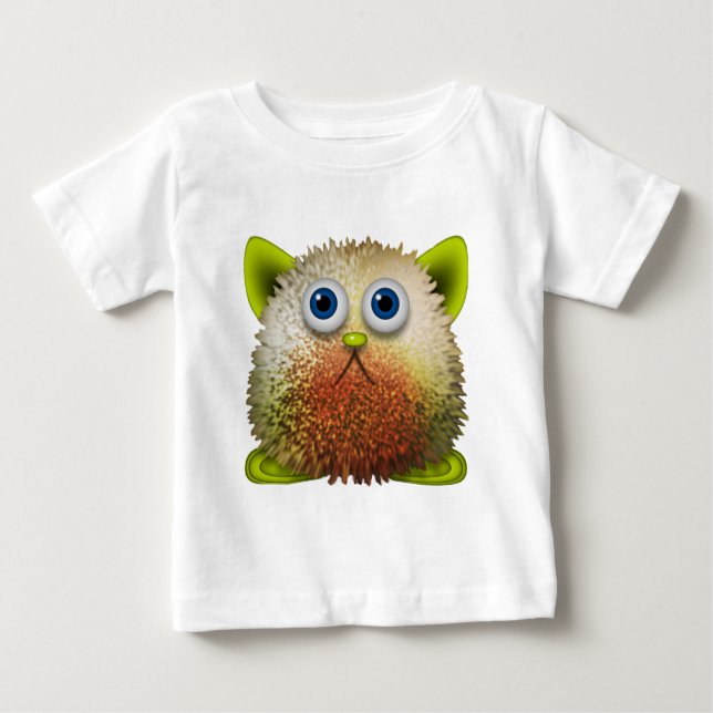 Cute Fuzzy Cartoon Character Art for All Baby T-Shirt (Front)