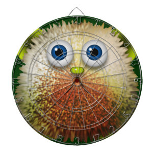 Cute Fuzzy Cartoon Character Art for All Dart Board