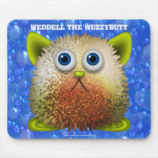 Cute Fuzzy Cartoon Character Art for All Mouse Pad (Front)