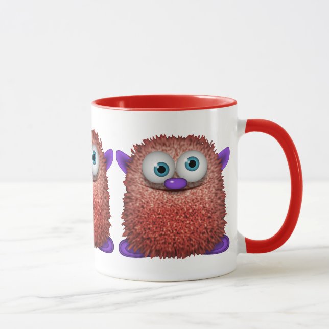 Cute Fuzzy Cartoon Character Art for All Mug (Right)