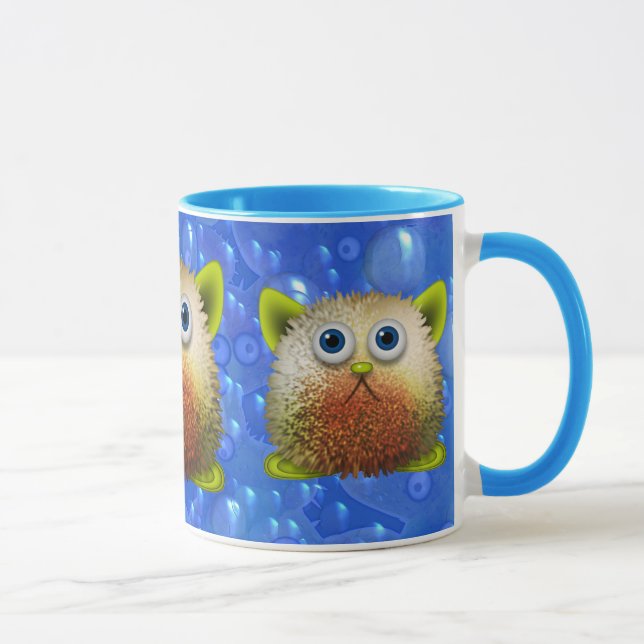 Cute Fuzzy Cartoon Character Art for All Mug (Right)