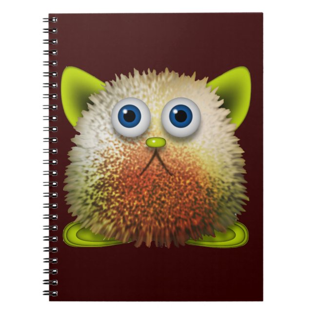 Cute Fuzzy Cartoon Character Art for All Notebook (Front)
