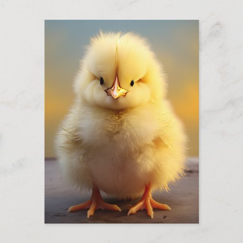 Cute Fuzzy Chick _ Funny Farm Animals Postcard