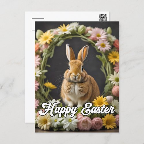 Cute Fuzzy Easter Bunny Rabbit Postcard