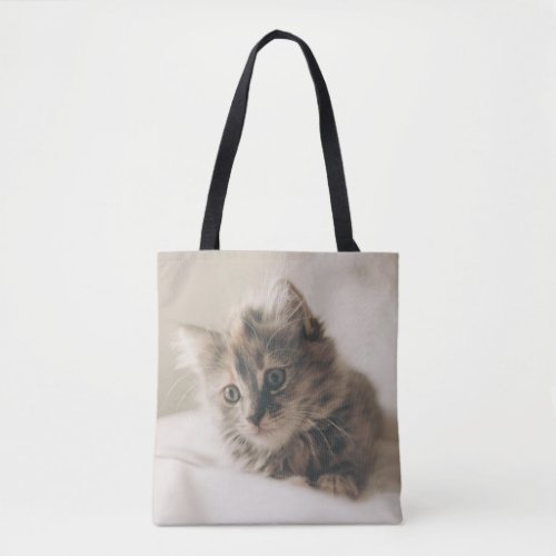 Cute Fuzzy Kitten Photo Tote Bag