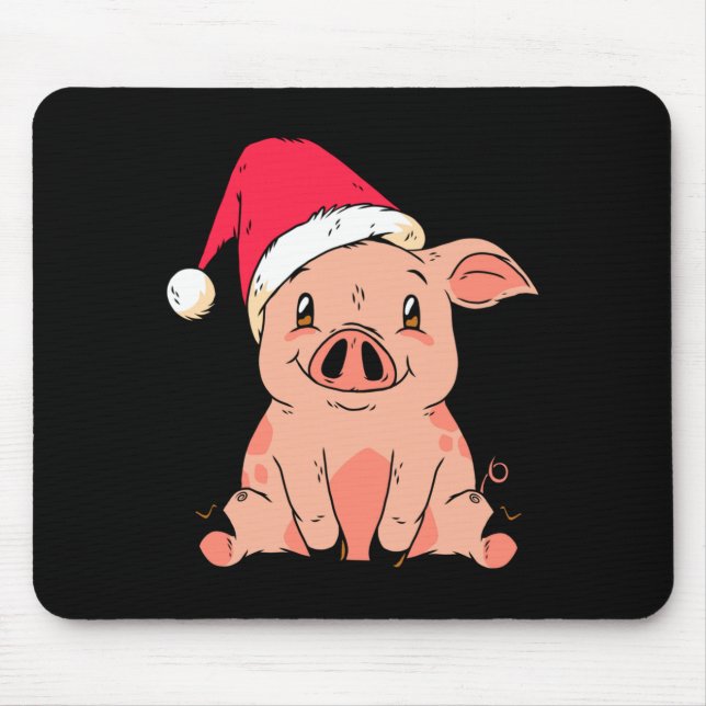 Cute G With Santa Claus Hat Christmas Long Sleeve  Mouse Pad (Front)