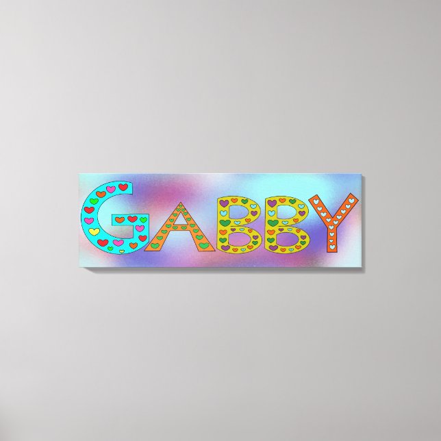 Cute GABBY Letters Girl's Name Abstract Background Canvas Print (Front)