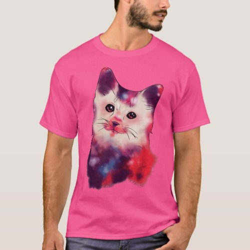 Cute Galactic Cat Space Exploration Kitten T_Shirt