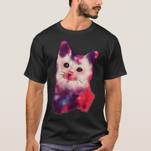 Cute Galactic Cat Space Exploration Kitten T_Shirt