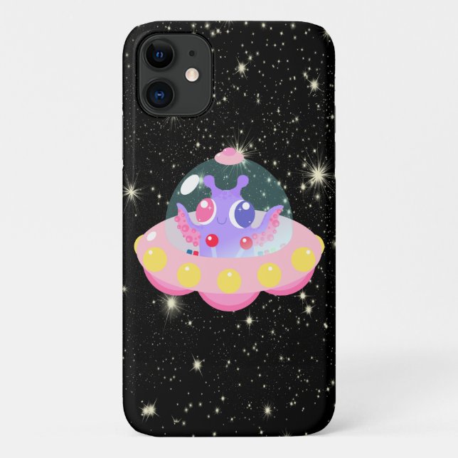Cute Galaxy Alien Outer Space UFO Case-Mate iPhone Case (Back)