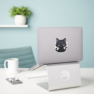 Cute Galaxy Black Cat Vinyl Kawaii Witchy Kitty Sticker