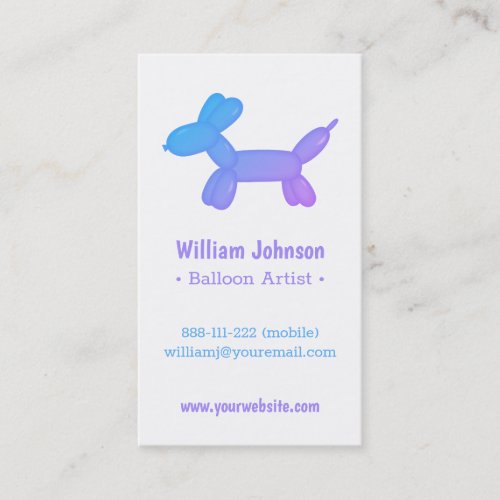 Cute Galaxy Dog Balloon Artist Business Card