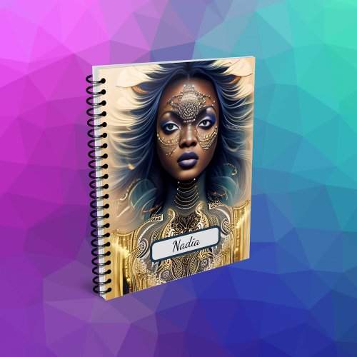 Cute Galaxy Goddess Personalized Spiral Notebook