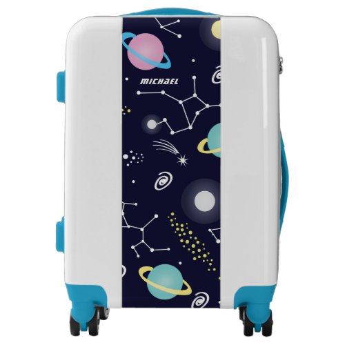 Cute Galaxy Space Planets Constellations Boys Name Luggage