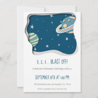 Cute Galaxy with Planets First Birthday