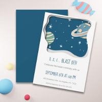 Cute Galaxy with Planets First Birthday