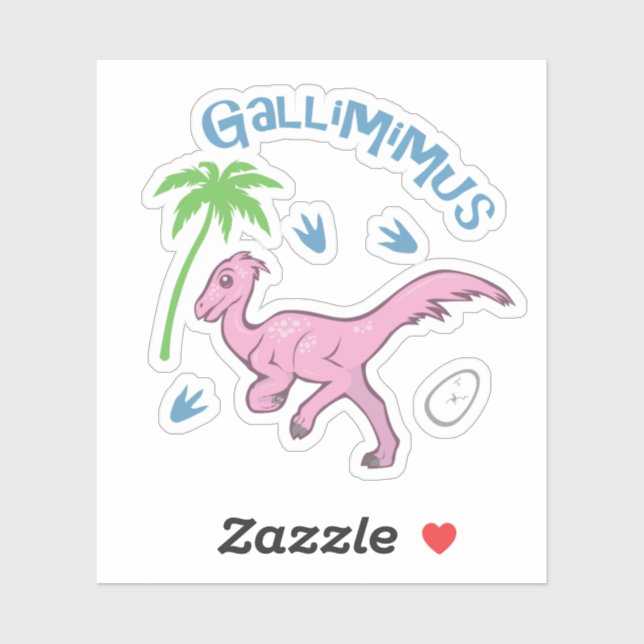 Cute Gallimimus Sticker (Sheet)