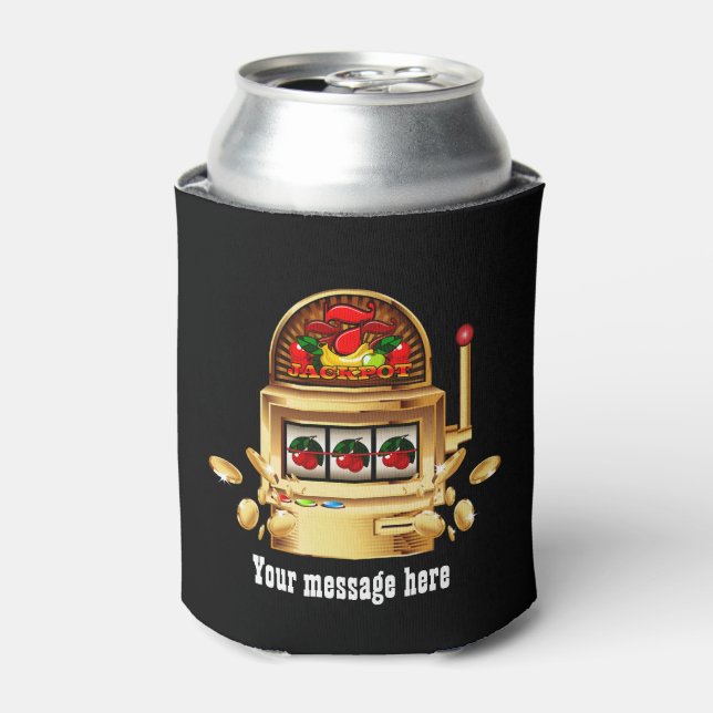 Cute Gambling slot machine party Can Cooler (Can Front)