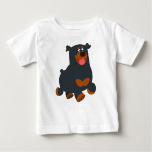 Cute Gamboling Cartoon Rottweiler Baby T-Shirt