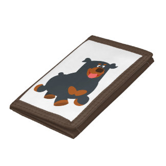 Cute Gamboling Cartoon Rottweiler Wallet