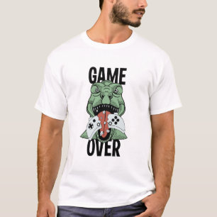 Cute Game Over T-Rex Dinosaur Video Gamers' T-Shirt