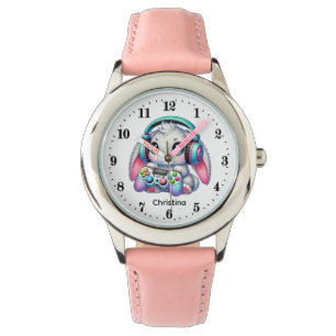 Cute gamer bunny add name watch