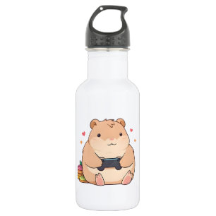 Cute Gamer Capybara Kawaii Design Stainless Steel Water Bottle