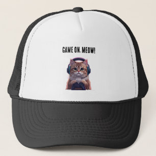 Cute Gamer Cat Kids Cap – Funny Gaming Kitten Hat