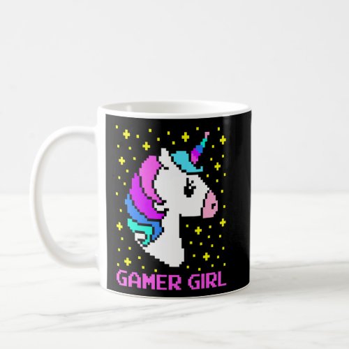 Cute Gamer Girl  Rainbow Unicorn Gaming Cool Video Coffee Mug