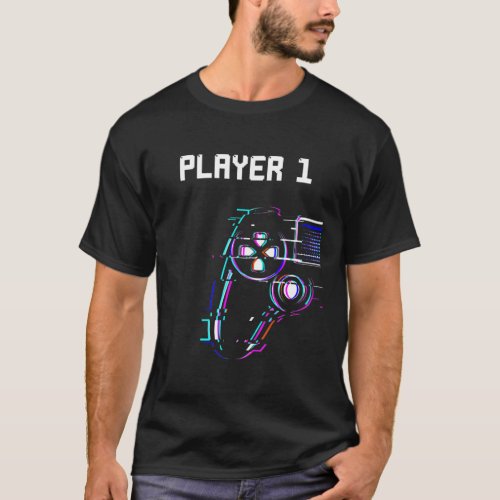 Cute Gamer Matching Player 1 T_Shirt