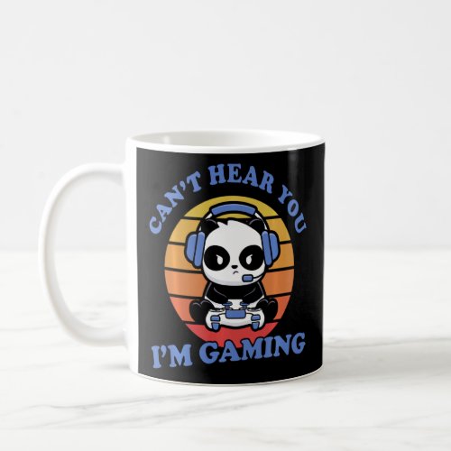 Cute Gaming Panda Can T Hear You I M Gaming Retro  Coffee Mug