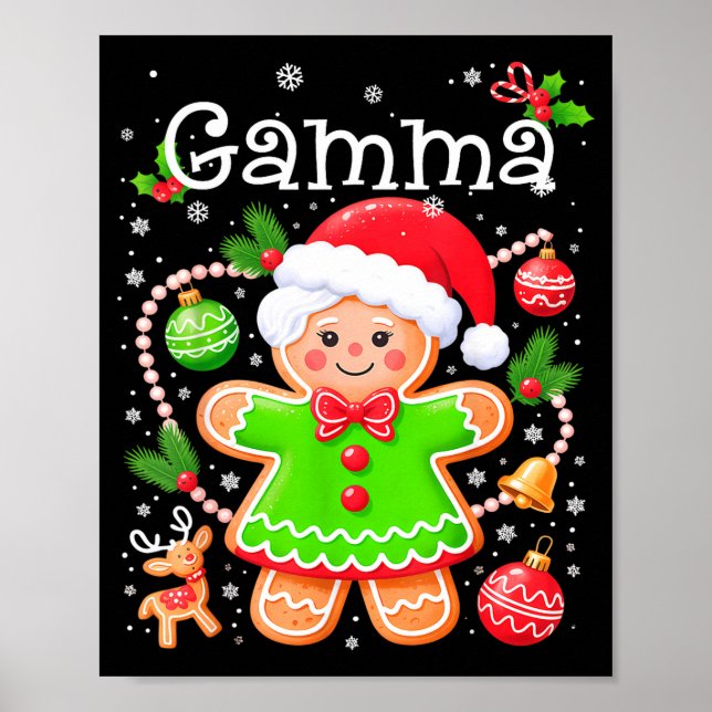 Cute Gamma Gingerbread Family Matching Christmas C Poster (Front)