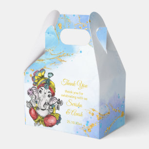 Cute Ganesha blue gold Indian wedding favors Favor Boxes