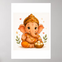 Cute Ganesha with Modak Ganesh Chaturthi