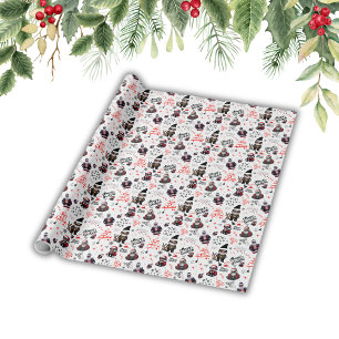Cute Gangster Santa Merry Christmas on White Wrapping Paper