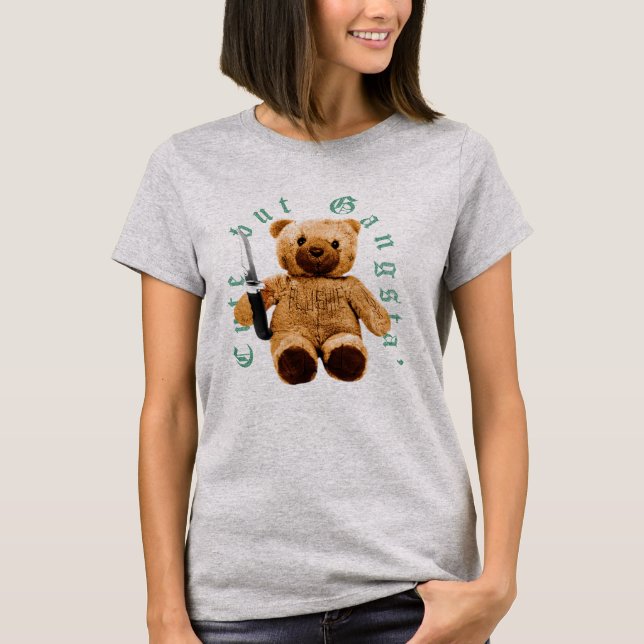 Cute Gangster Teddy Bear T-Shirt (Front)