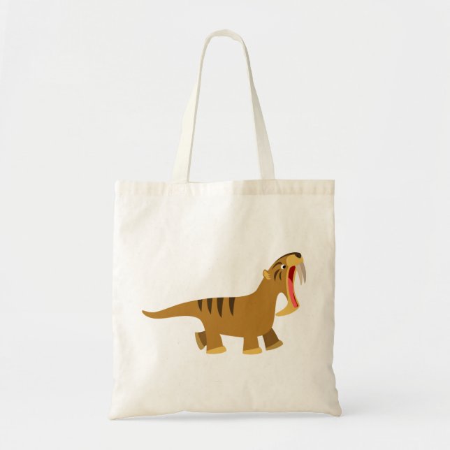 Cute Gaping Mouth Cartoon Thylacosmilus Bag (Front)