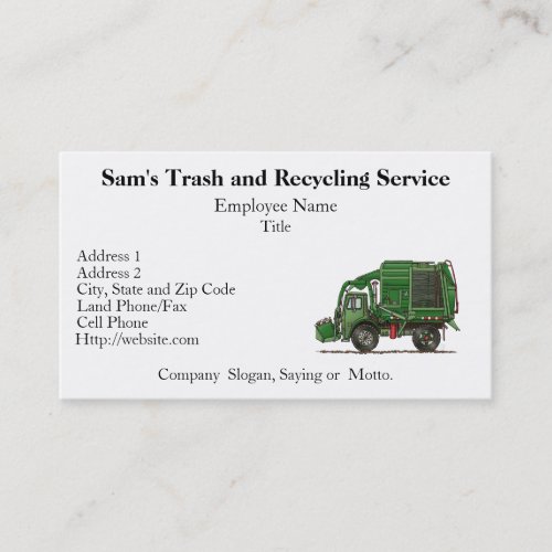 Cute Garbage Truck Trash Truck Business Card