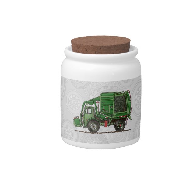 Cute Garbage Truck Trash Truck Candy Jar (Front)