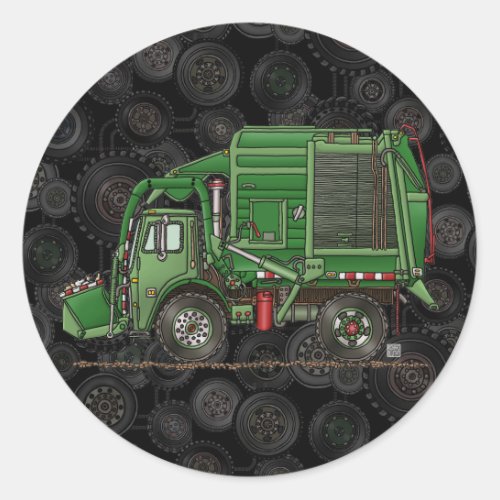 Cute Garbage Truck Trash Truck Classic Round Sticker
