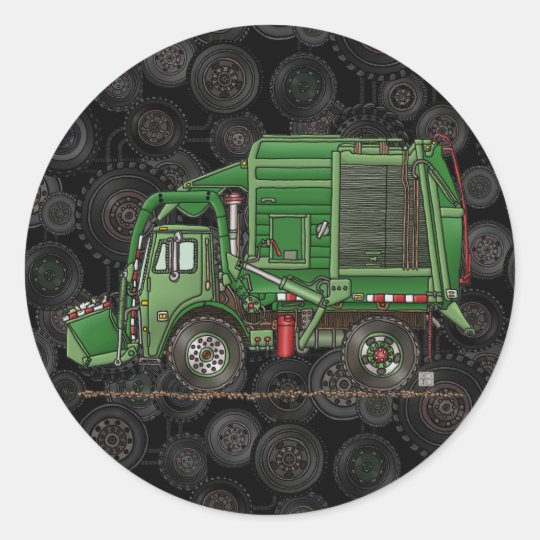 Cute Garbage Truck Trash Truck Classic Round Sticker