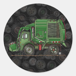Cute Garbage Truck Trash Truck Classic Round Sticker