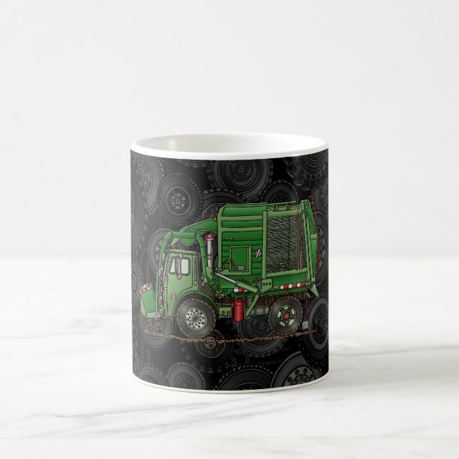 Cute Garbage Truck Trash Truck Coffee Mug (Center)