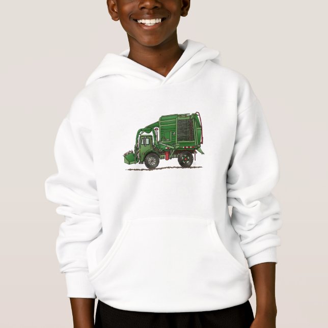 Cute Garbage Truck Trash Truck Hoodie (Front)
